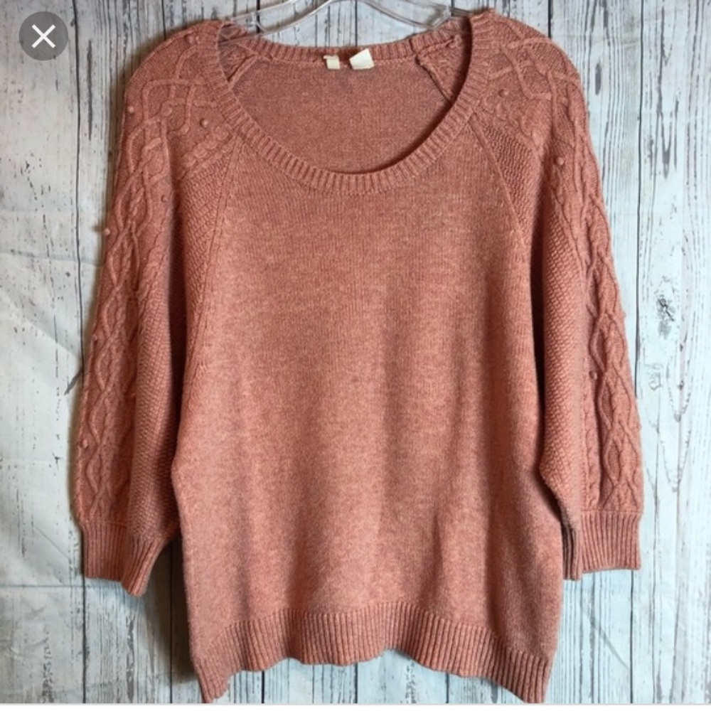 Anthropologie Coral Moth Knit Sweater
